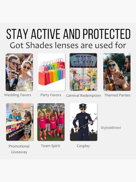 Pack of 4 Aviator Sunglasses 100% UV Protection Unisex Adults main image 6
